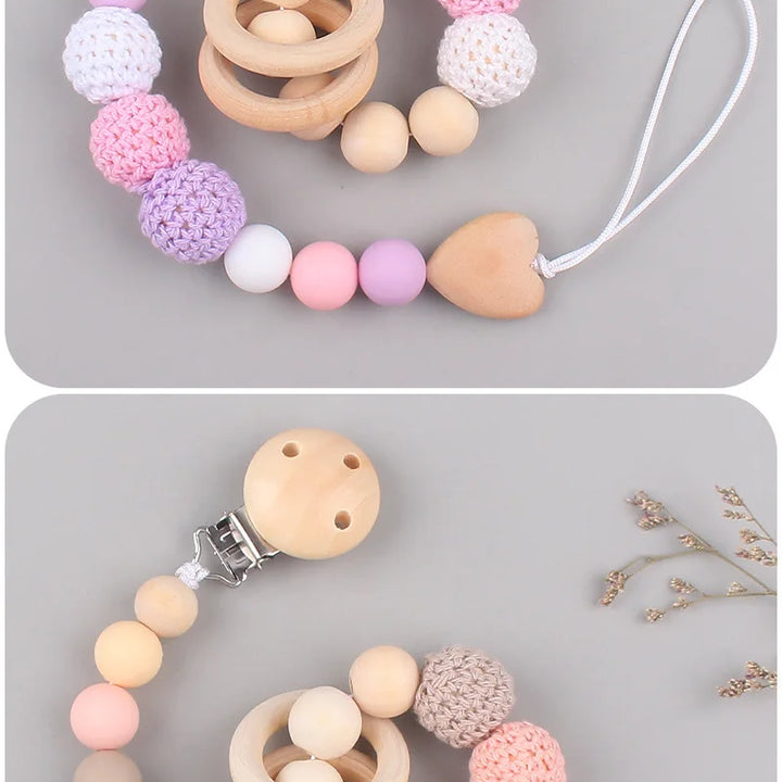Pacifier Clips with Crochet Balls