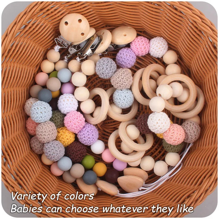 Pacifier Clips with Crochet Balls