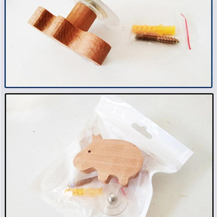 Animal-Shaped Wooden Hook