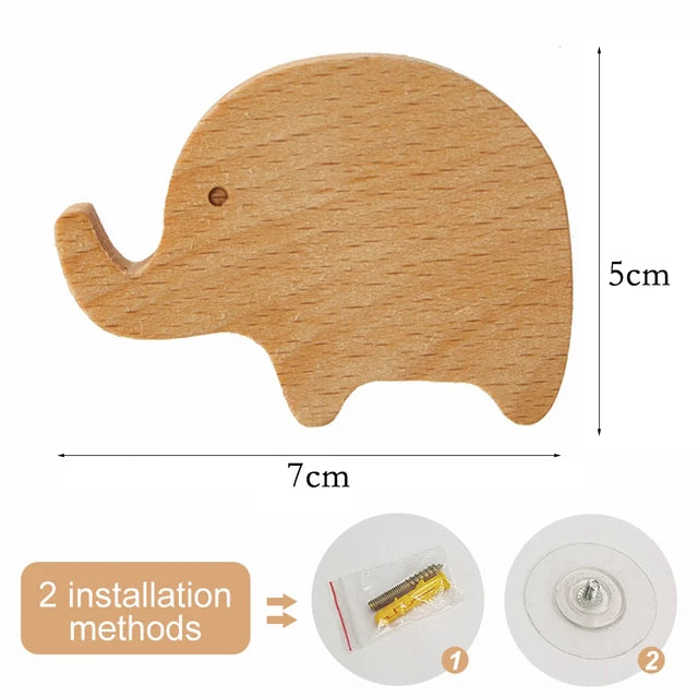Animal-Shaped Wooden Hook