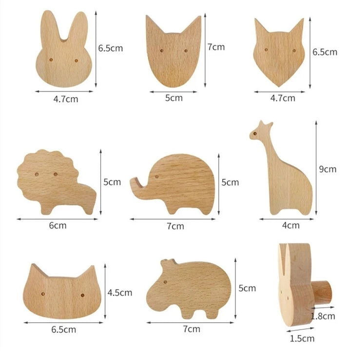 Animal-Shaped Wooden Hook