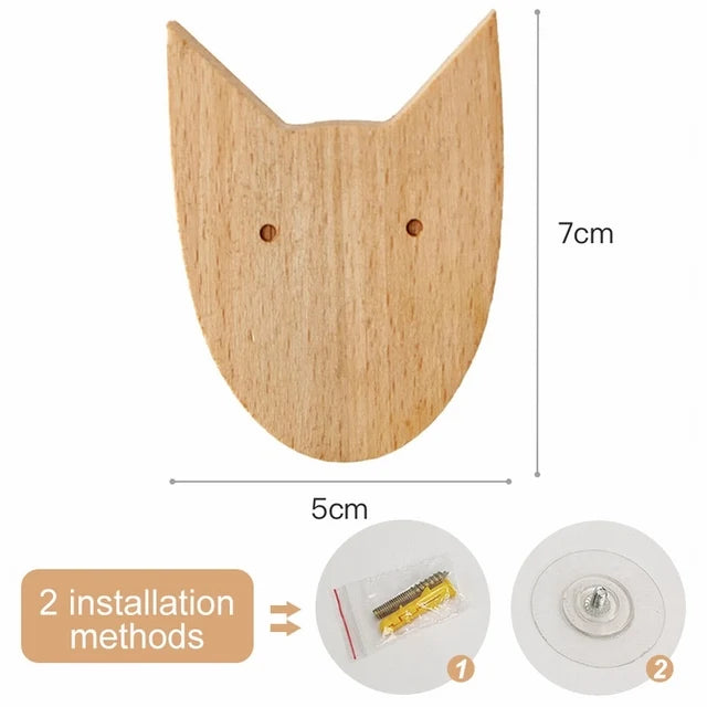 Animal-Shaped Wooden Hook