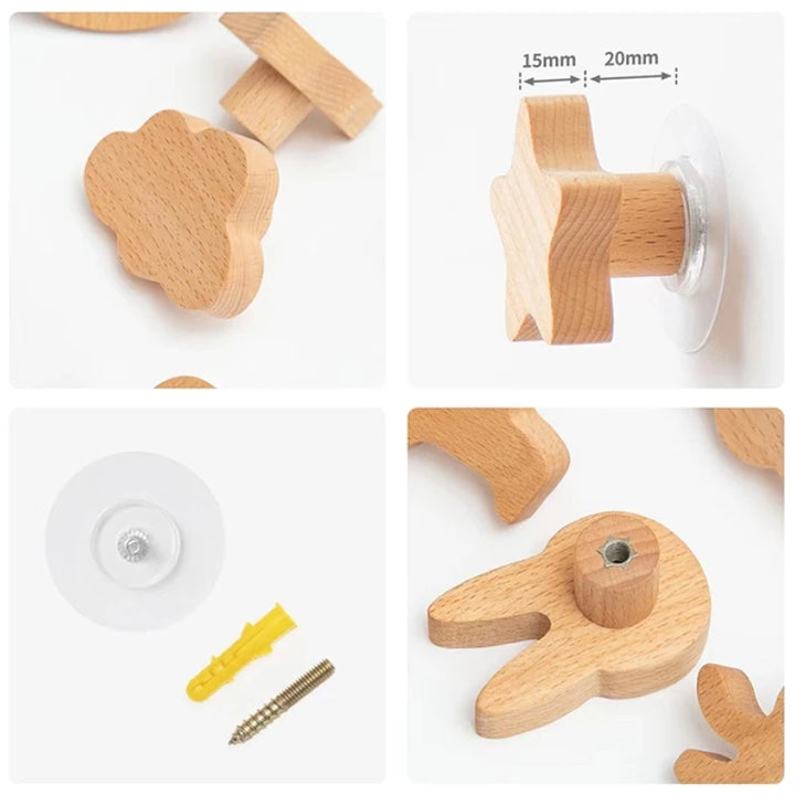 Animal-Shaped Wooden Hook