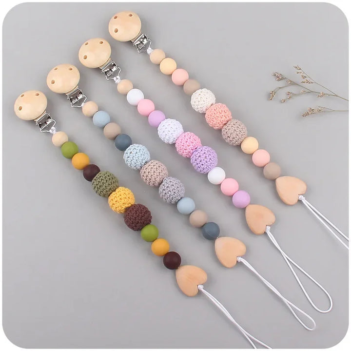 Pacifier Clips with Crochet Balls