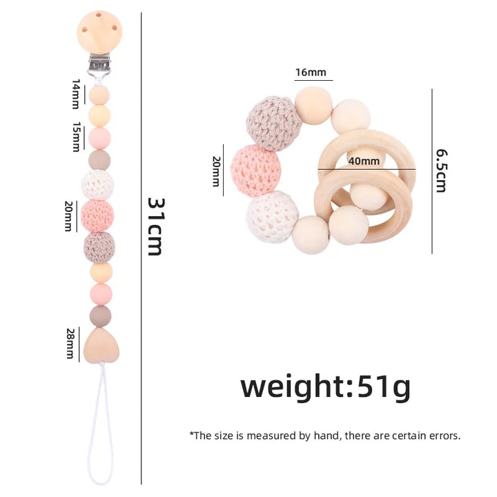 Pacifier Clips with Crochet Balls