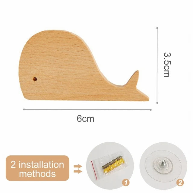 Animal-Shaped Wooden Hook