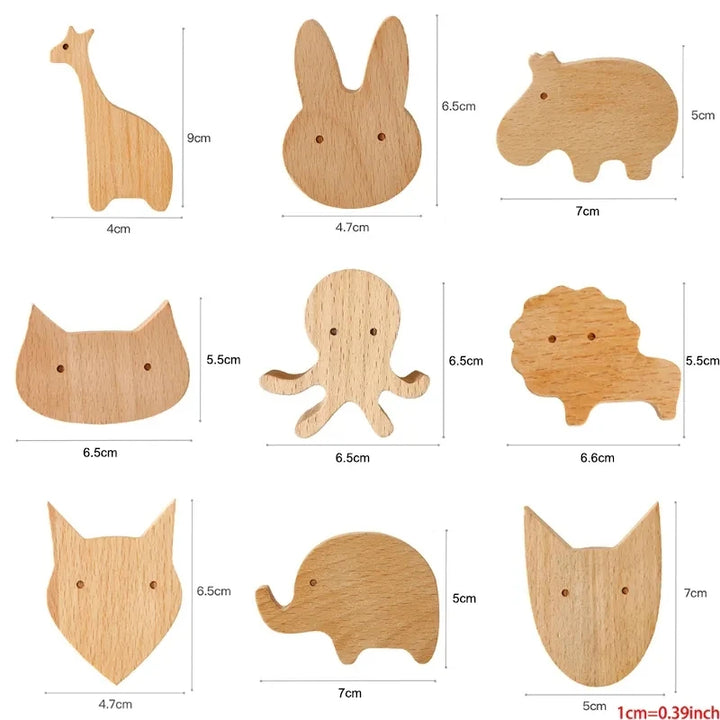 Animal-Shaped Wooden Hook