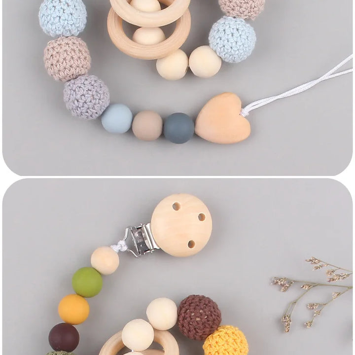 Pacifier Clips with Crochet Balls