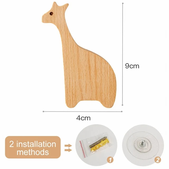 Animal-Shaped Wooden Hook